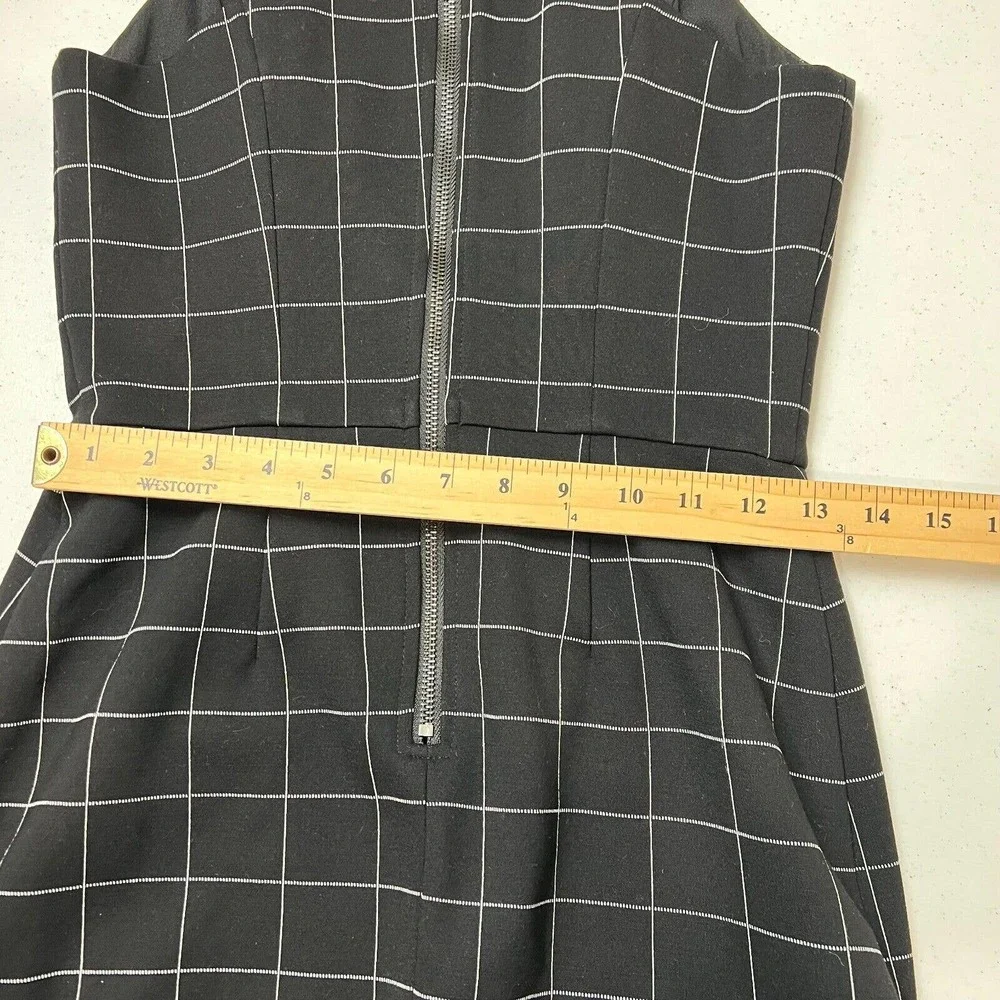 Adelyn Rae Womens Check Black & White Ruffle Bottom Dress Size‎ Small Sleeveless